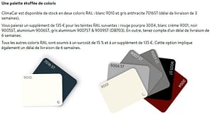 climacar couleurs
